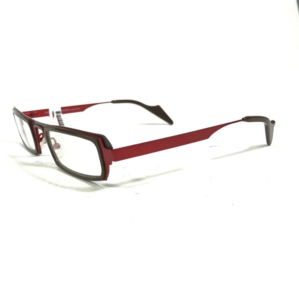 Anne et Valentin Eyeglasses Frames LED U 116 Brown Red Rectangular 45-25-135